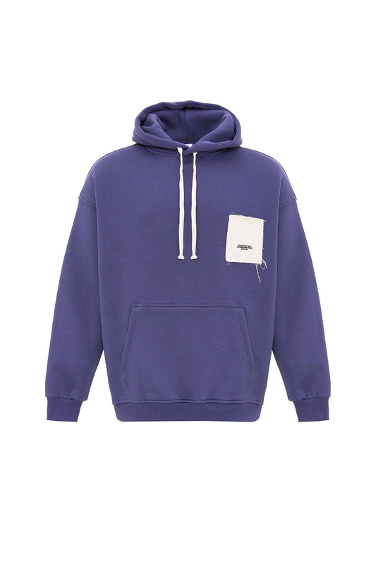 Etiket Detaylı Oversize Kapüşonlu Sweatshirt