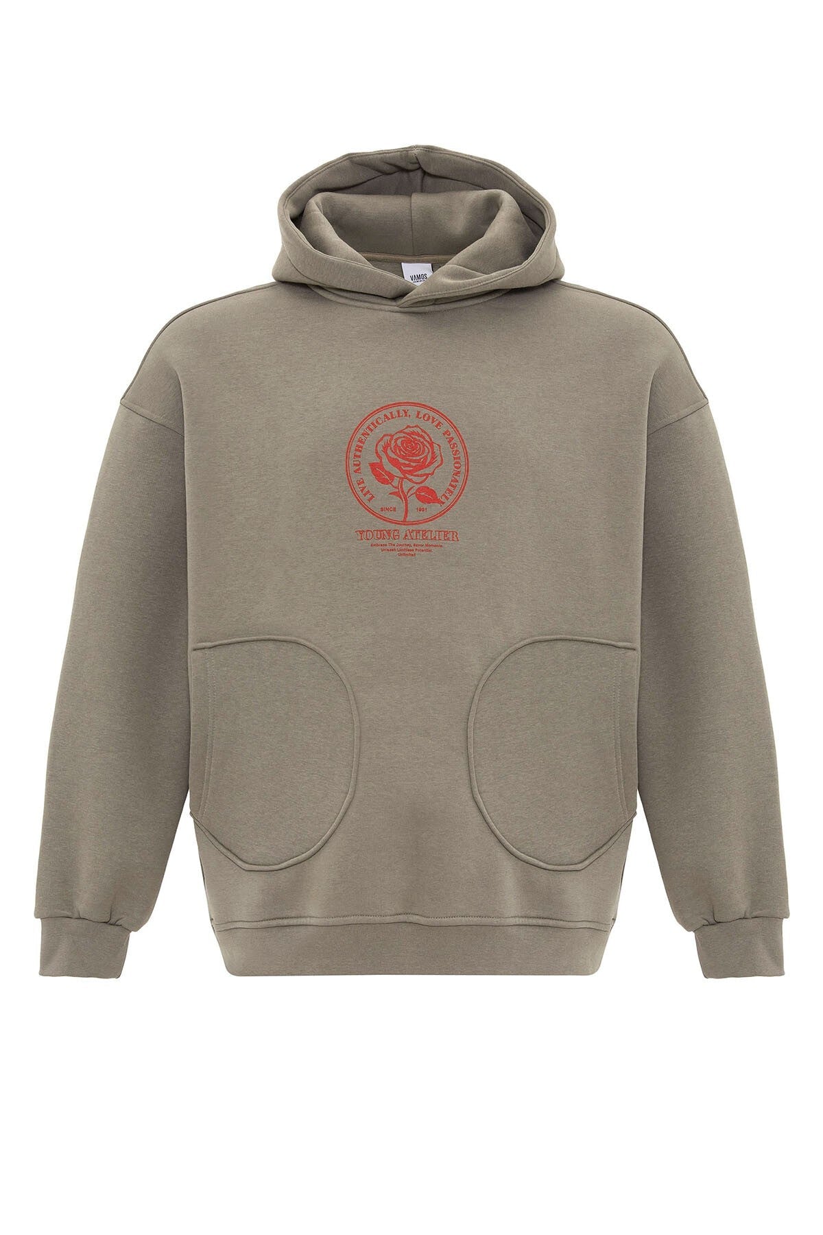 Cep Detaylı Baskılı Overıze Sweatshirt