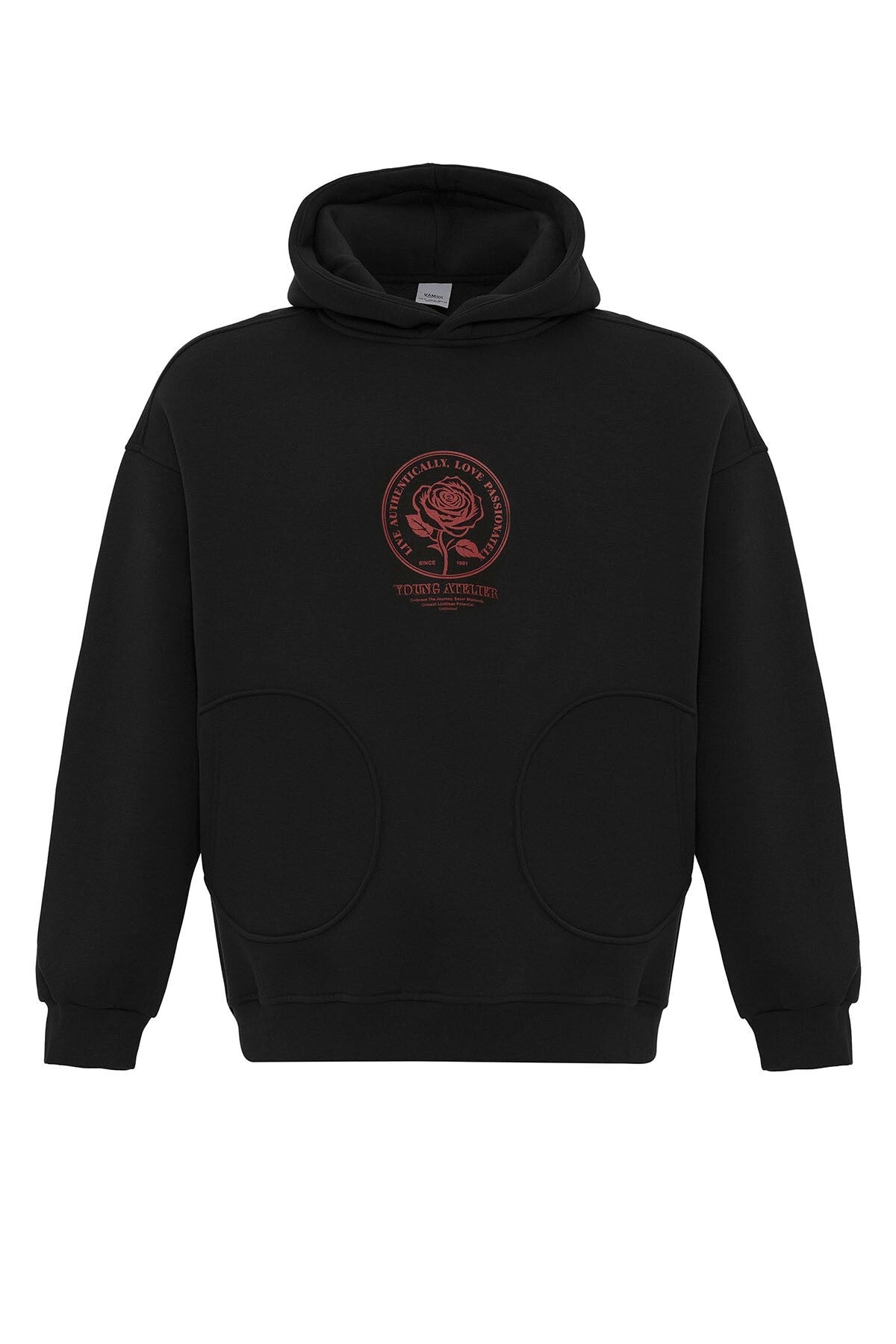 Cep Detaylı Baskılı Overıze Sweatshirt