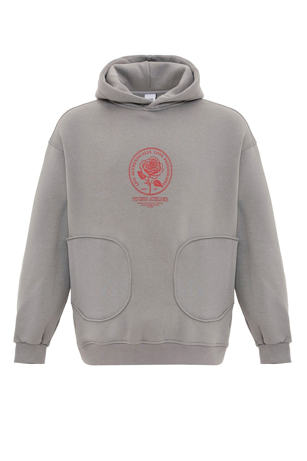 Cep Detaylı Baskılı Overıze Sweatshirt