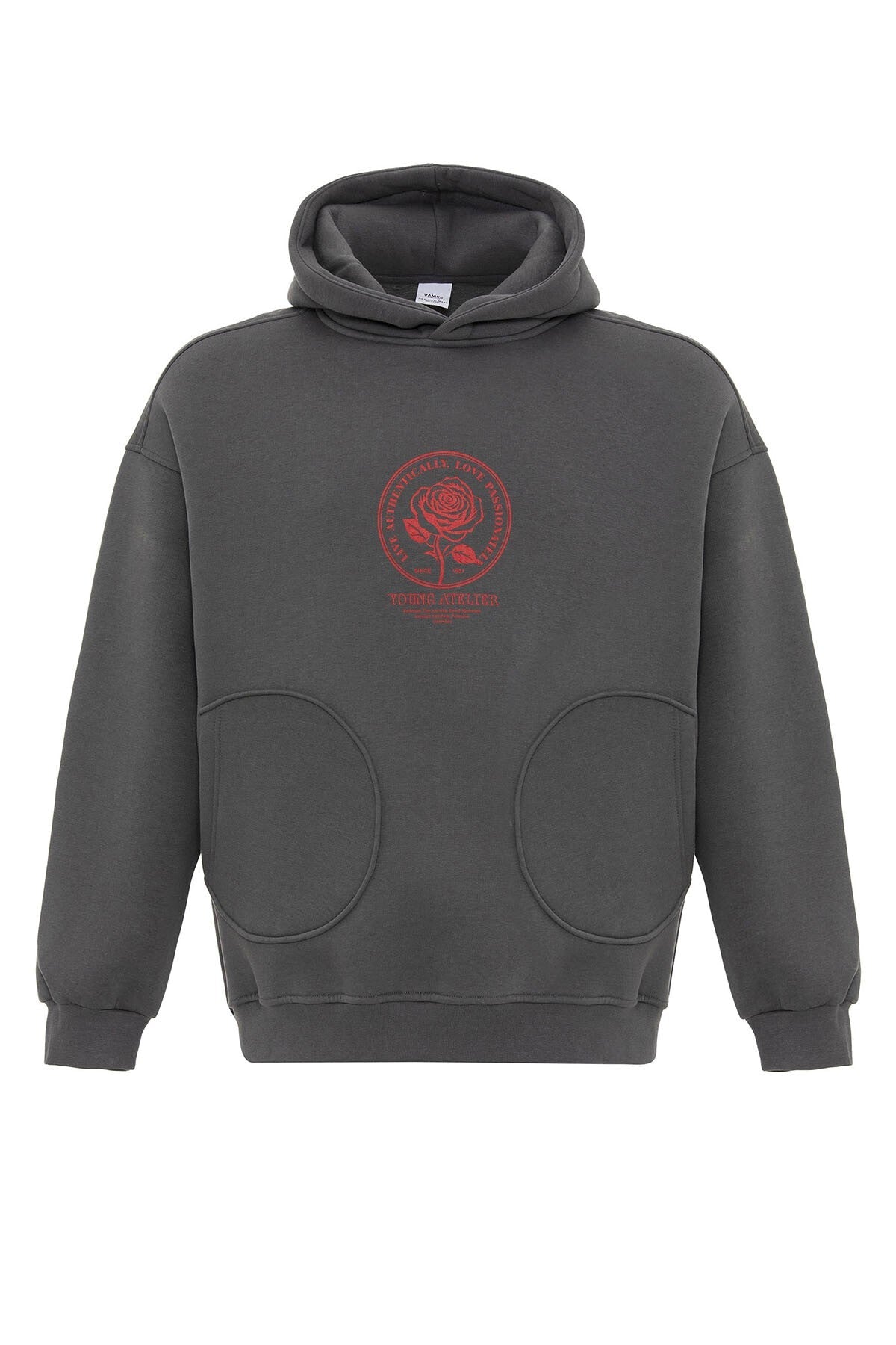 Cep Detaylı Baskılı Overıze Sweatshirt
