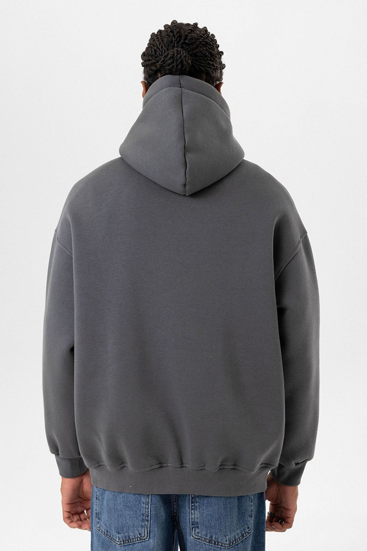 Cep Detaylı Baskılı Overıze Sweatshirt