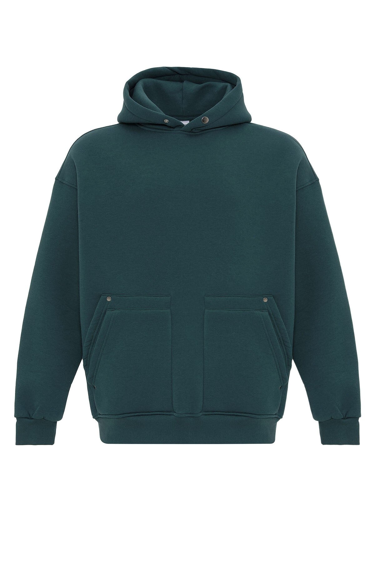 Cep Detaylı Kapüşonlu Oversize Sweatshirt