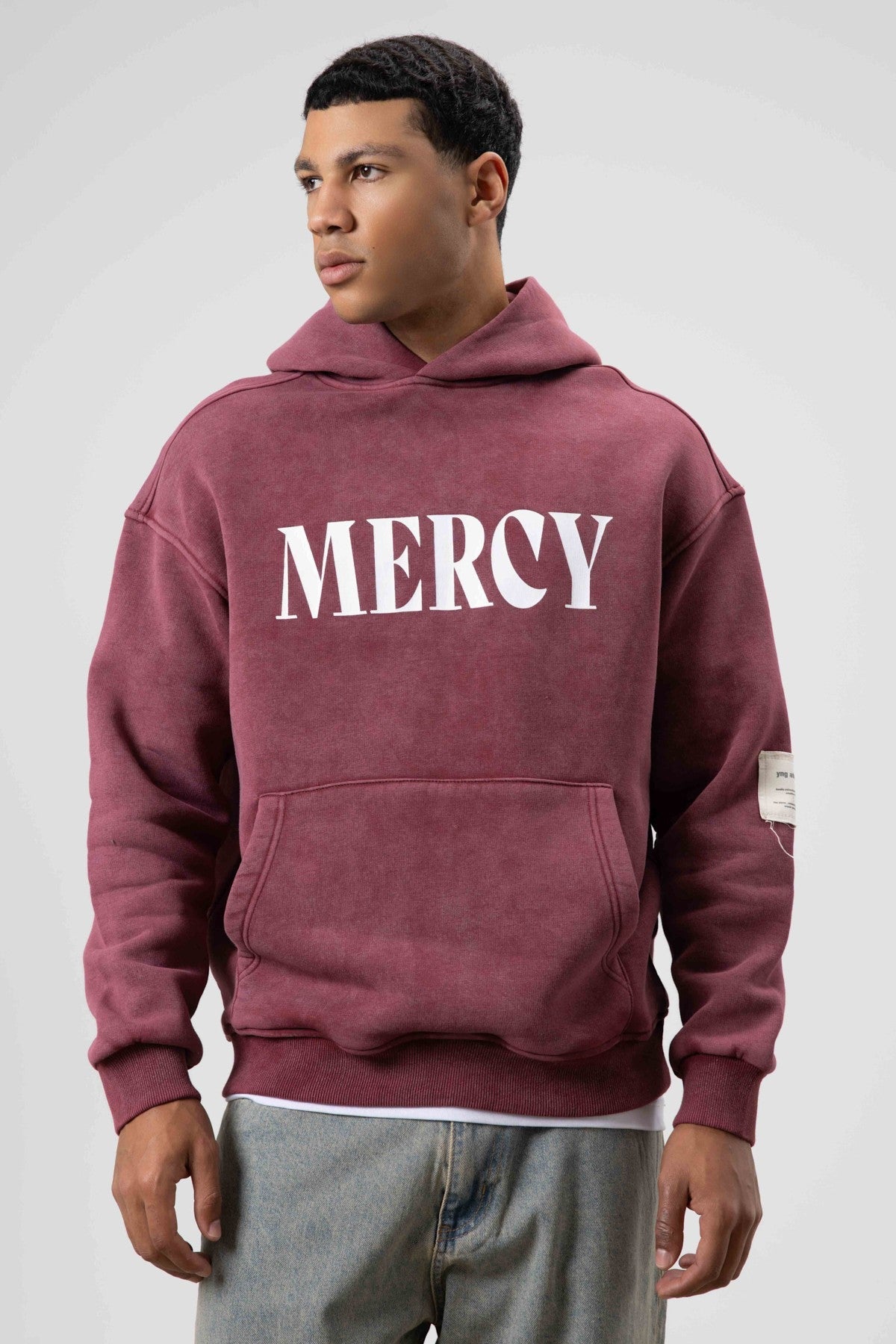 Kart Detaylı Yıkamalı Oversize Sweatshirt