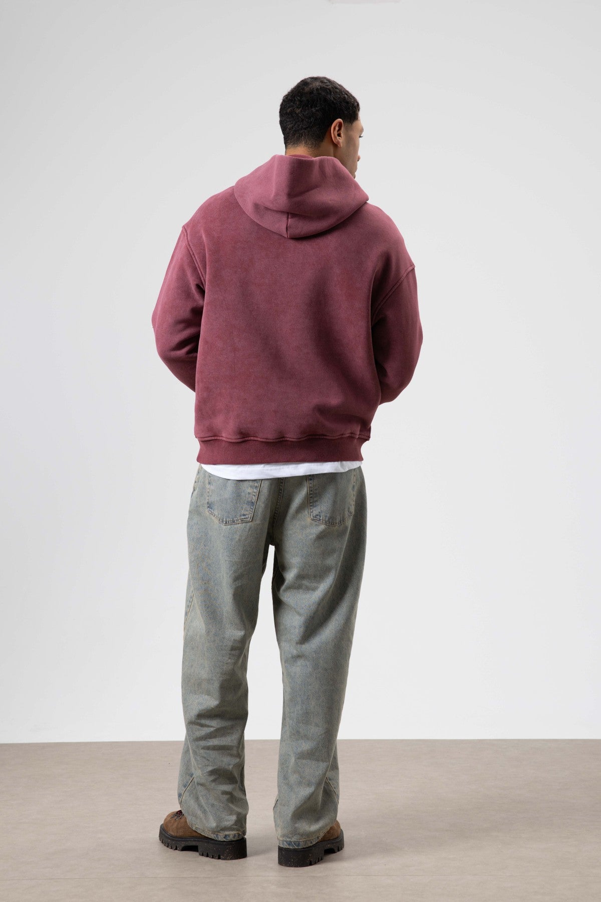 Kart Detaylı Yıkamalı Oversize Sweatshirt