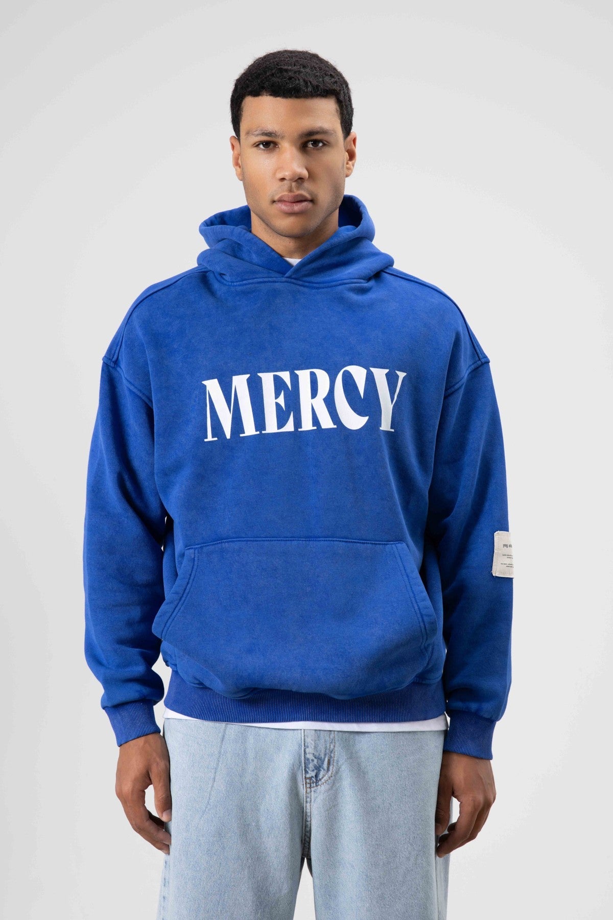 Kart Detaylı Yıkamalı Oversize Sweatshirt
