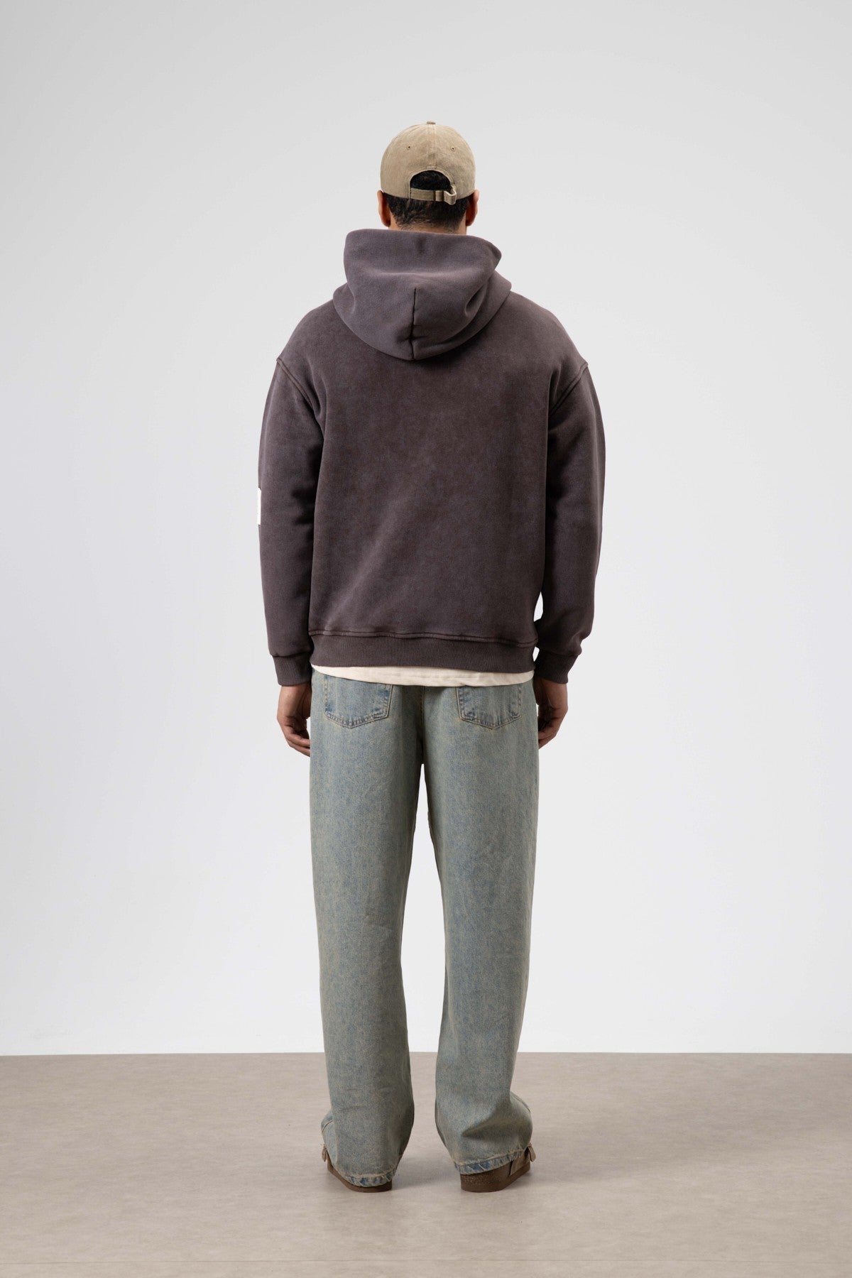 Kart Detaylı Yıkamalı Oversize Sweatshirt