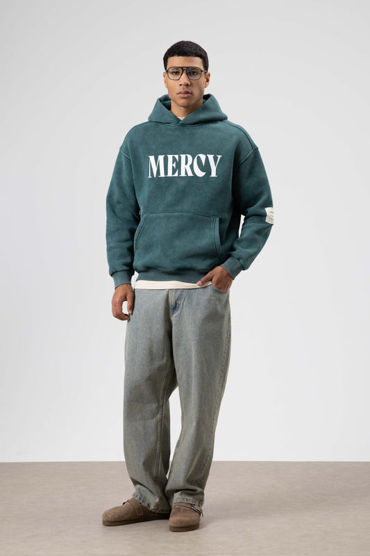 Kart Detaylı Yıkamalı Oversize Sweatshirt