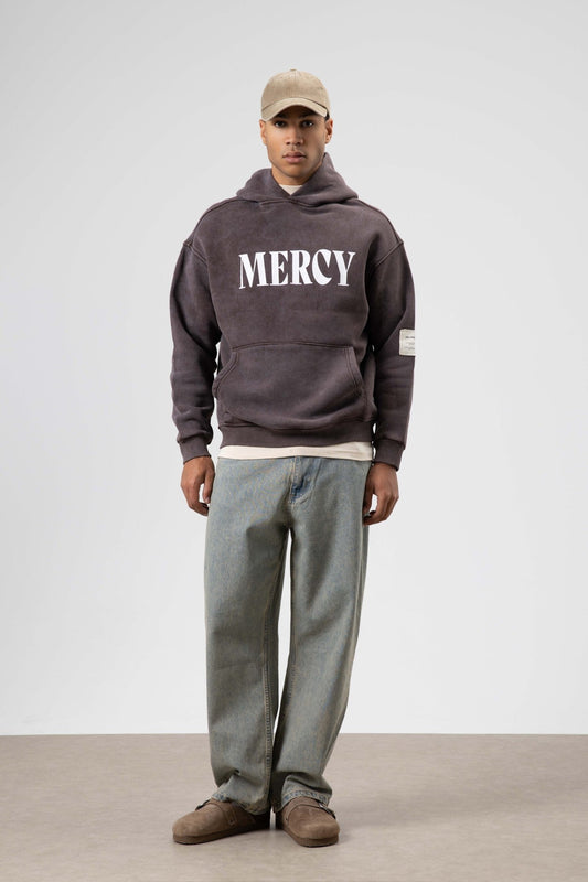 Kart Detaylı Yıkamalı Oversize Sweatshirt