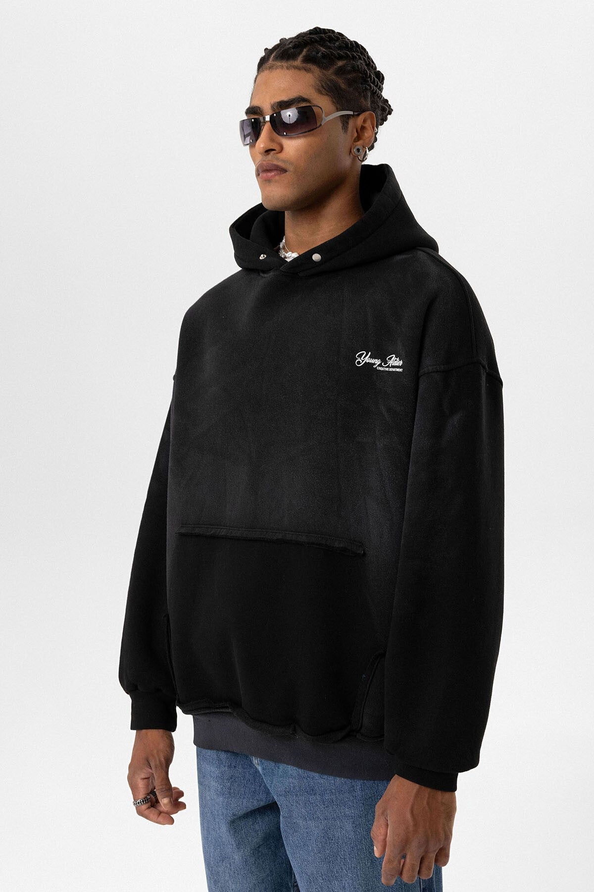 Yıkamalı Oversize Kapüşonlu Sweatshirt