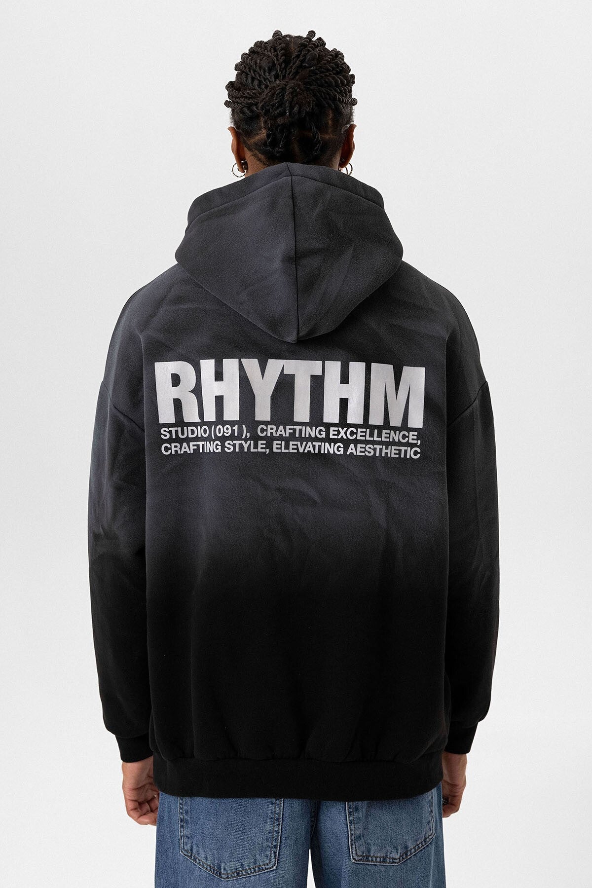 Arka Baskılı Oversize Kapüşonlu Sweatshirt