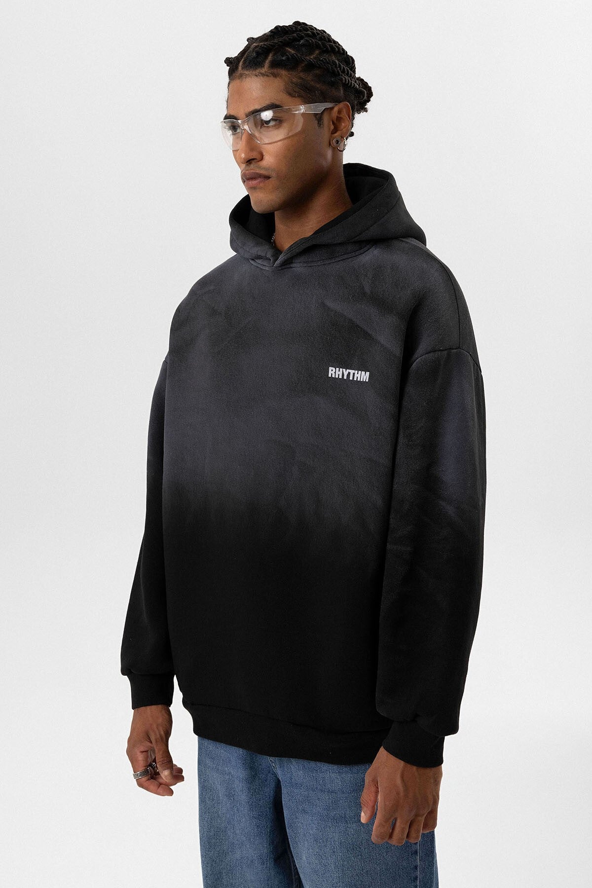 Arka Baskılı Oversize Kapüşonlu Sweatshirt