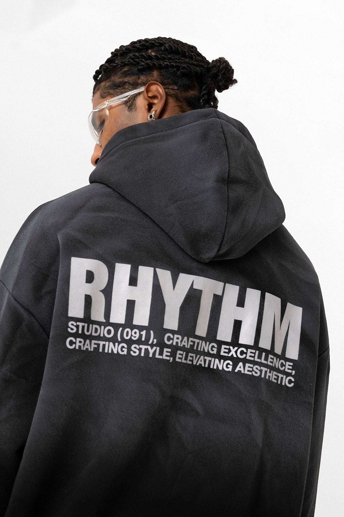 Arka Baskılı Oversize Kapüşonlu Sweatshirt