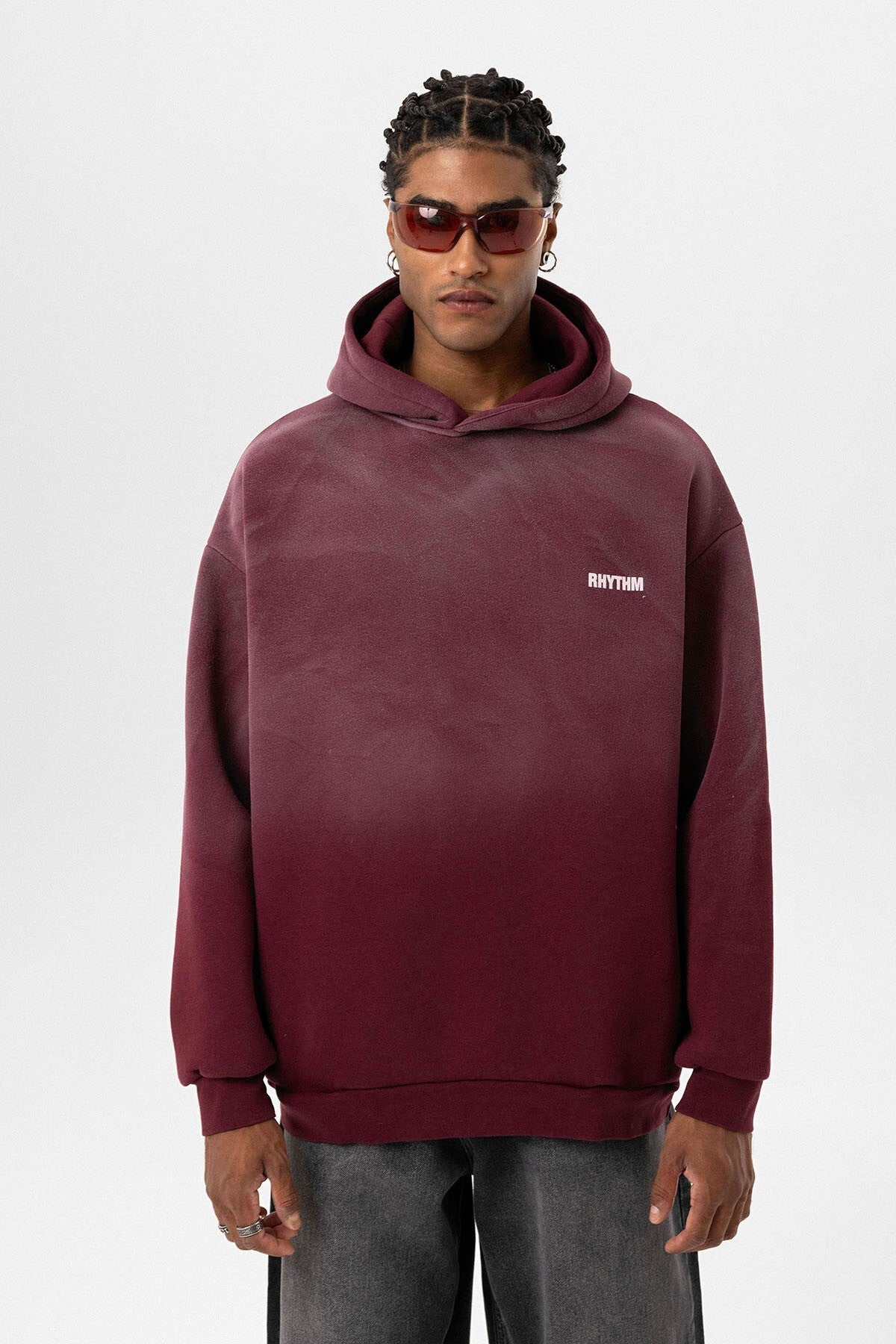 Arka Baskılı Oversize Kapüşonlu Sweatshirt