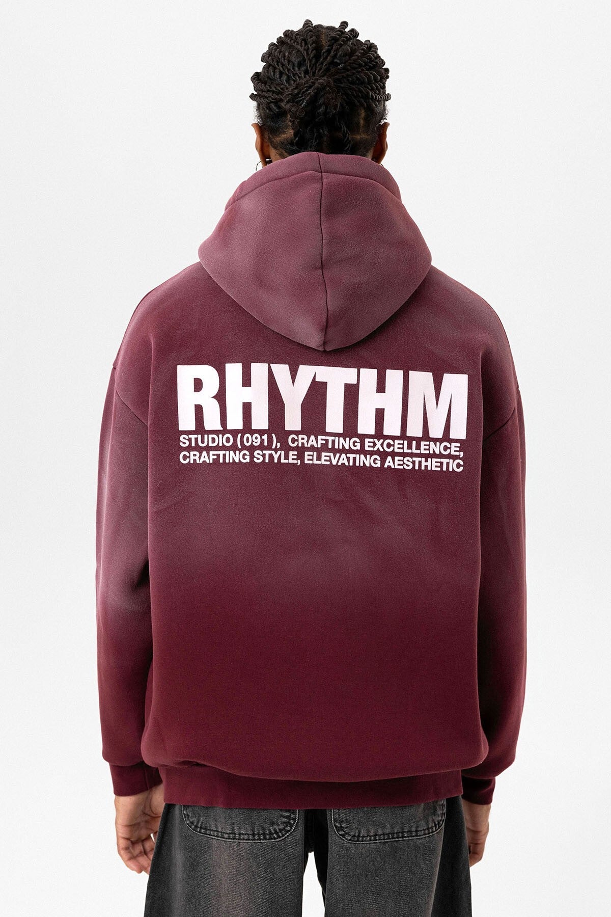 Arka Baskılı Oversize Kapüşonlu Sweatshirt