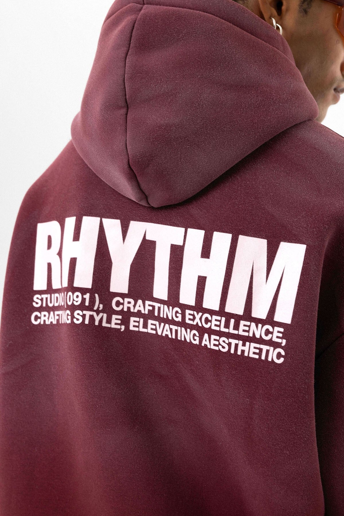 Arka Baskılı Oversize Kapüşonlu Sweatshirt