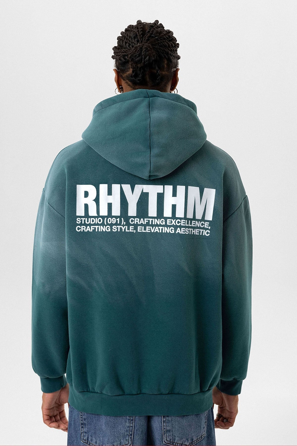 Arka Baskılı Oversize Kapüşonlu Sweatshirt