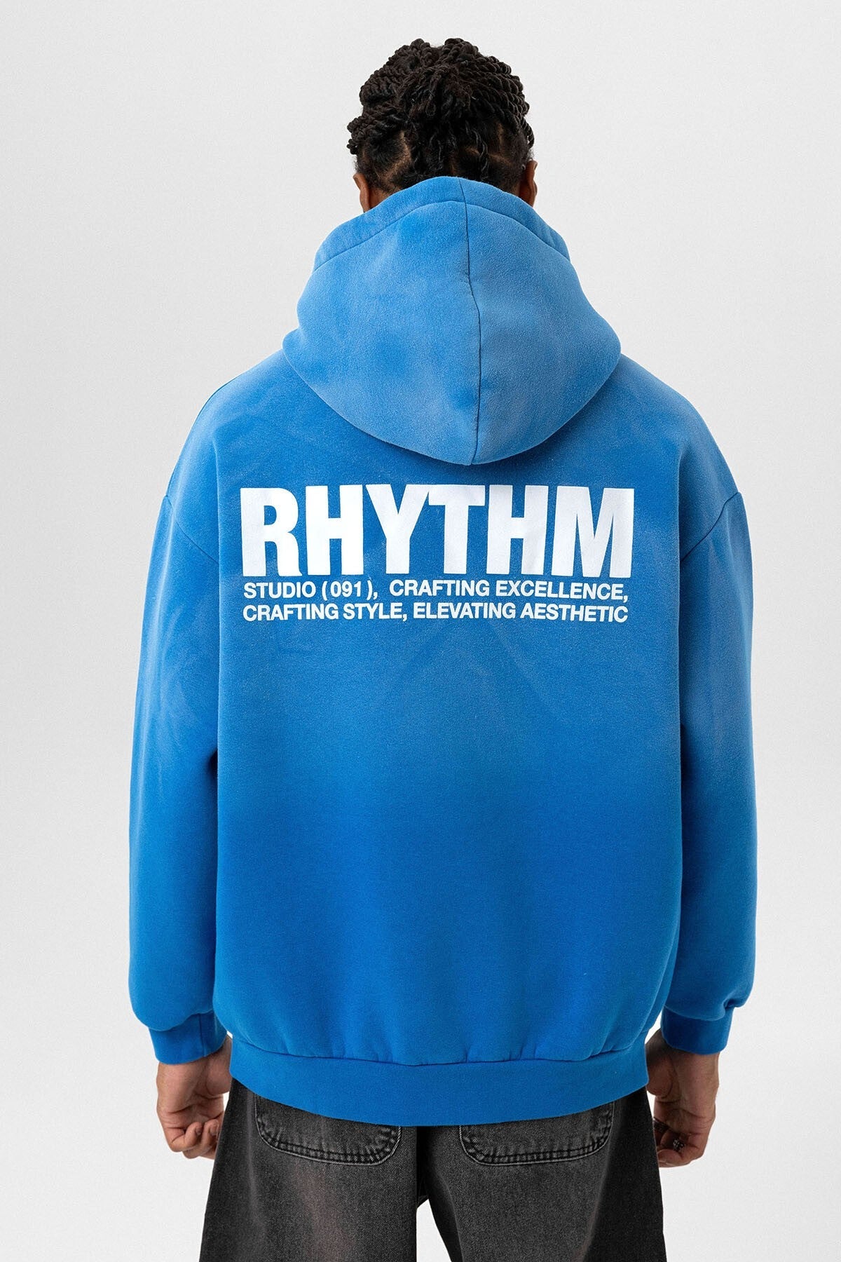 Arka Baskılı Oversize Kapüşonlu Sweatshirt