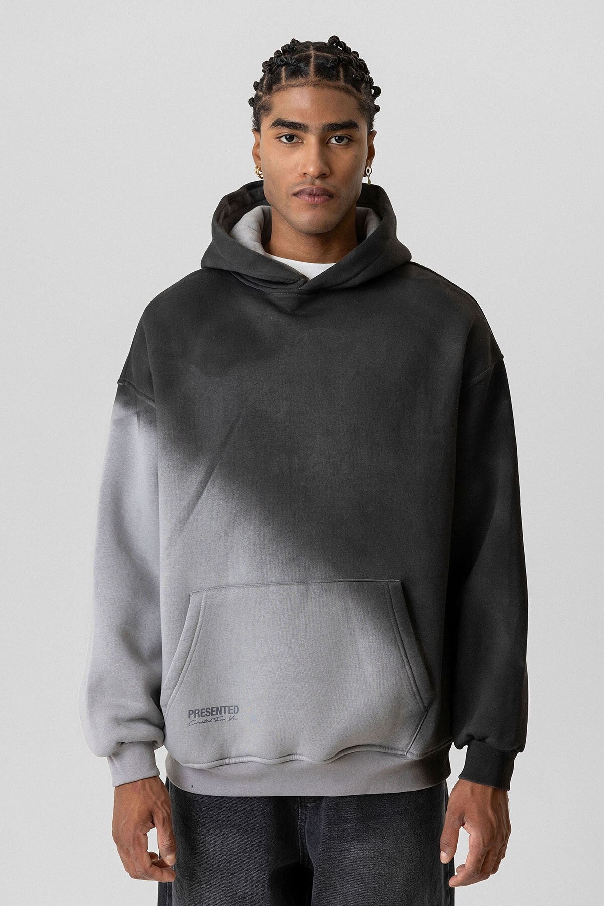 Renk Geçişli Oversize Kapüşonlu Sweatshirt