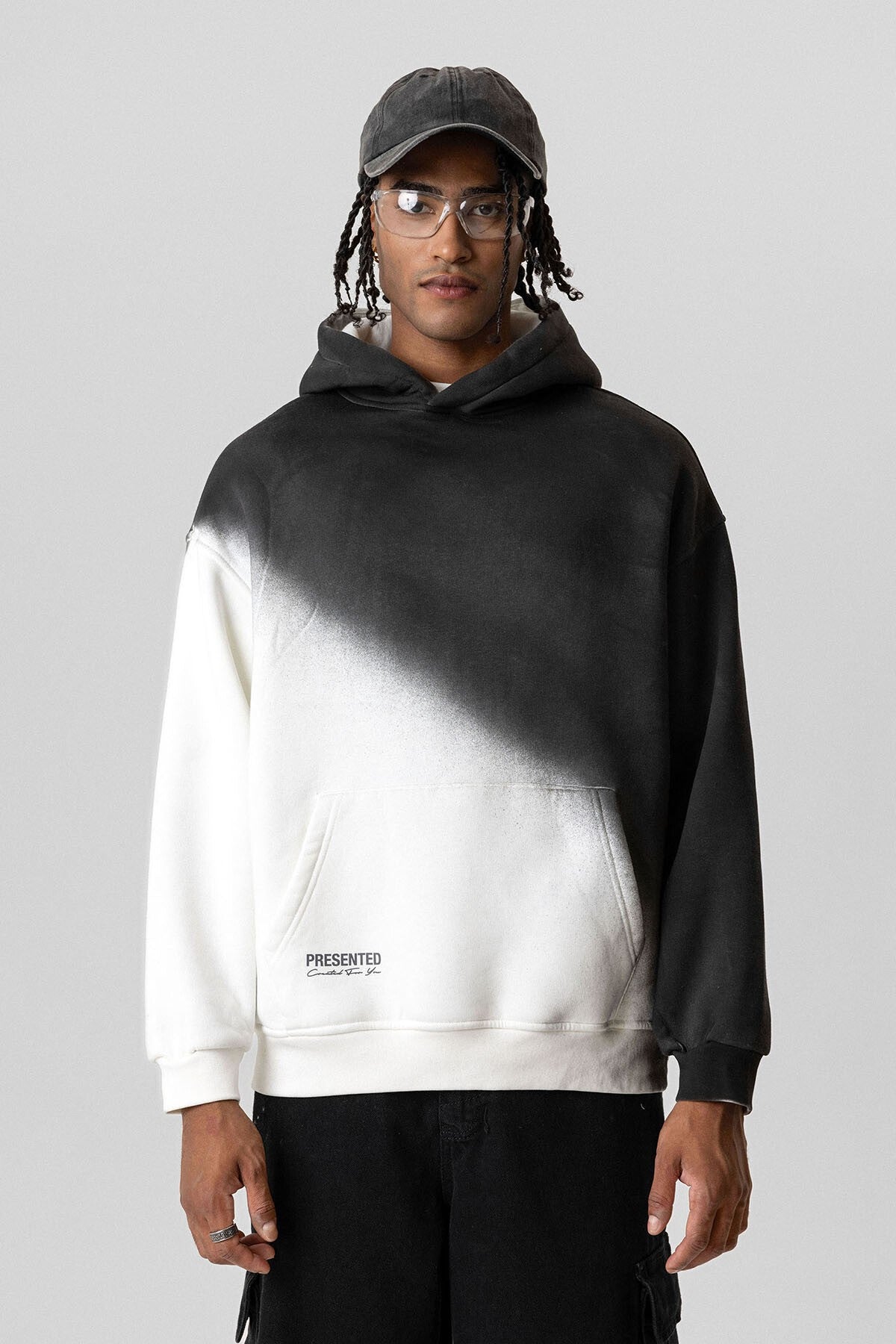 Renk Geçişli Oversize Kapüşonlu Sweatshirt
