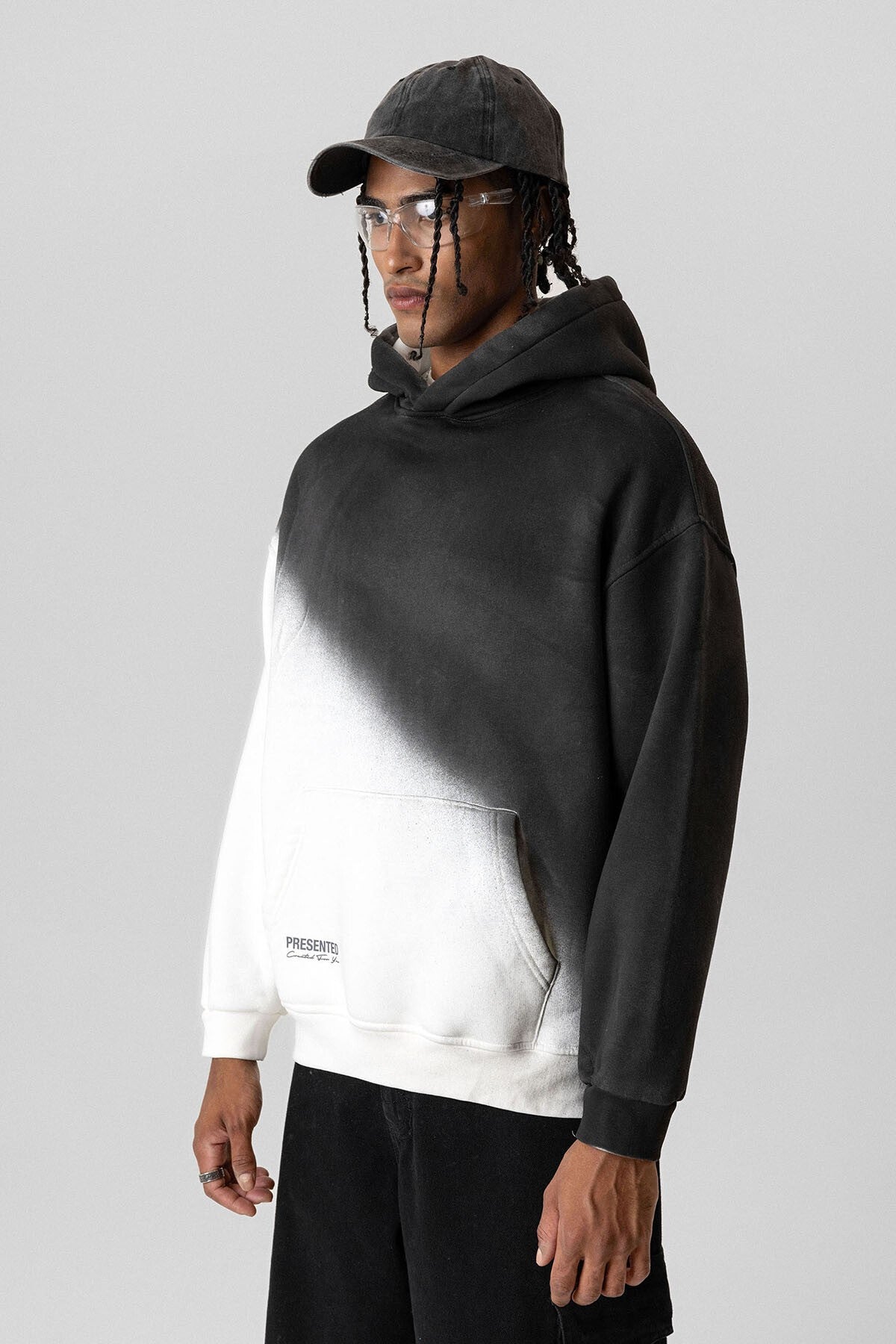 Renk Geçişli Oversize Kapüşonlu Sweatshirt