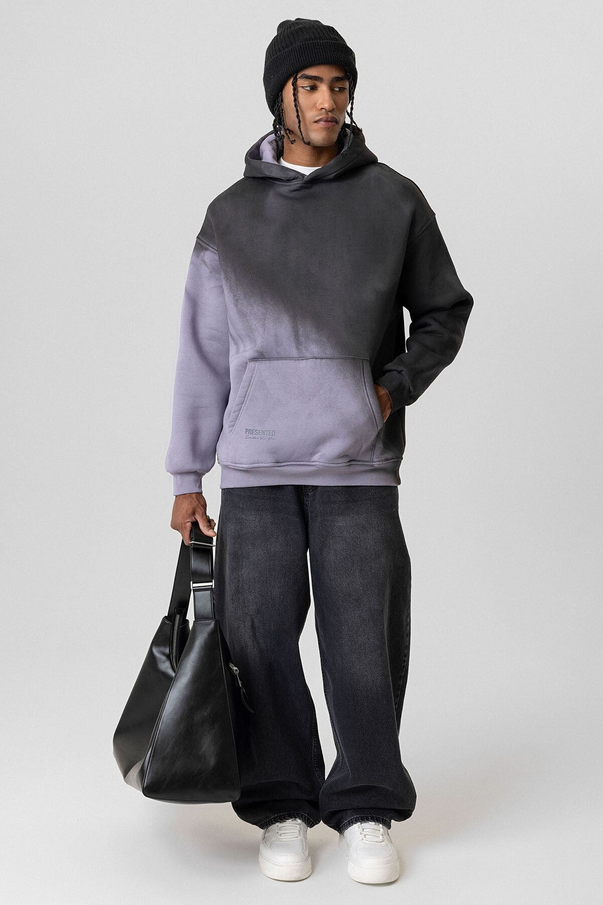 Renk Geçişli Oversize Kapüşonlu Sweatshirt
