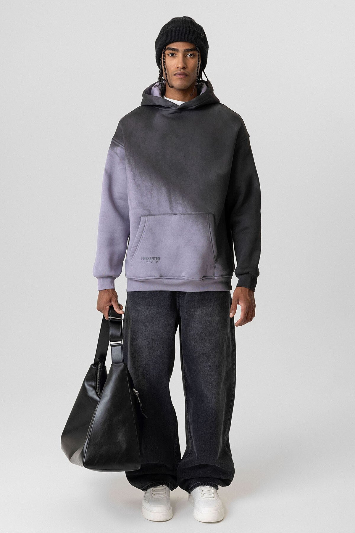 Renk Geçişli Oversize Kapüşonlu Sweatshirt