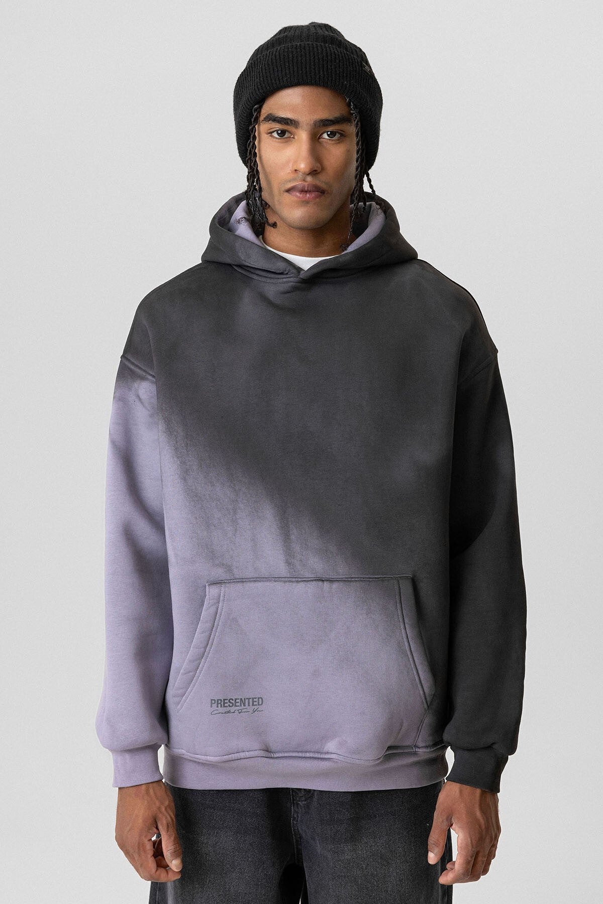 Renk Geçişli Oversize Kapüşonlu Sweatshirt