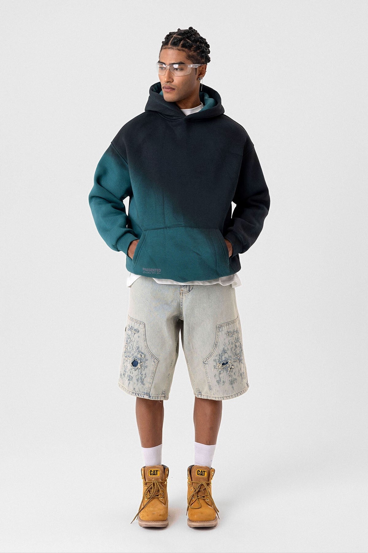 Renk Geçişli Oversize Kapüşonlu Sweatshirt