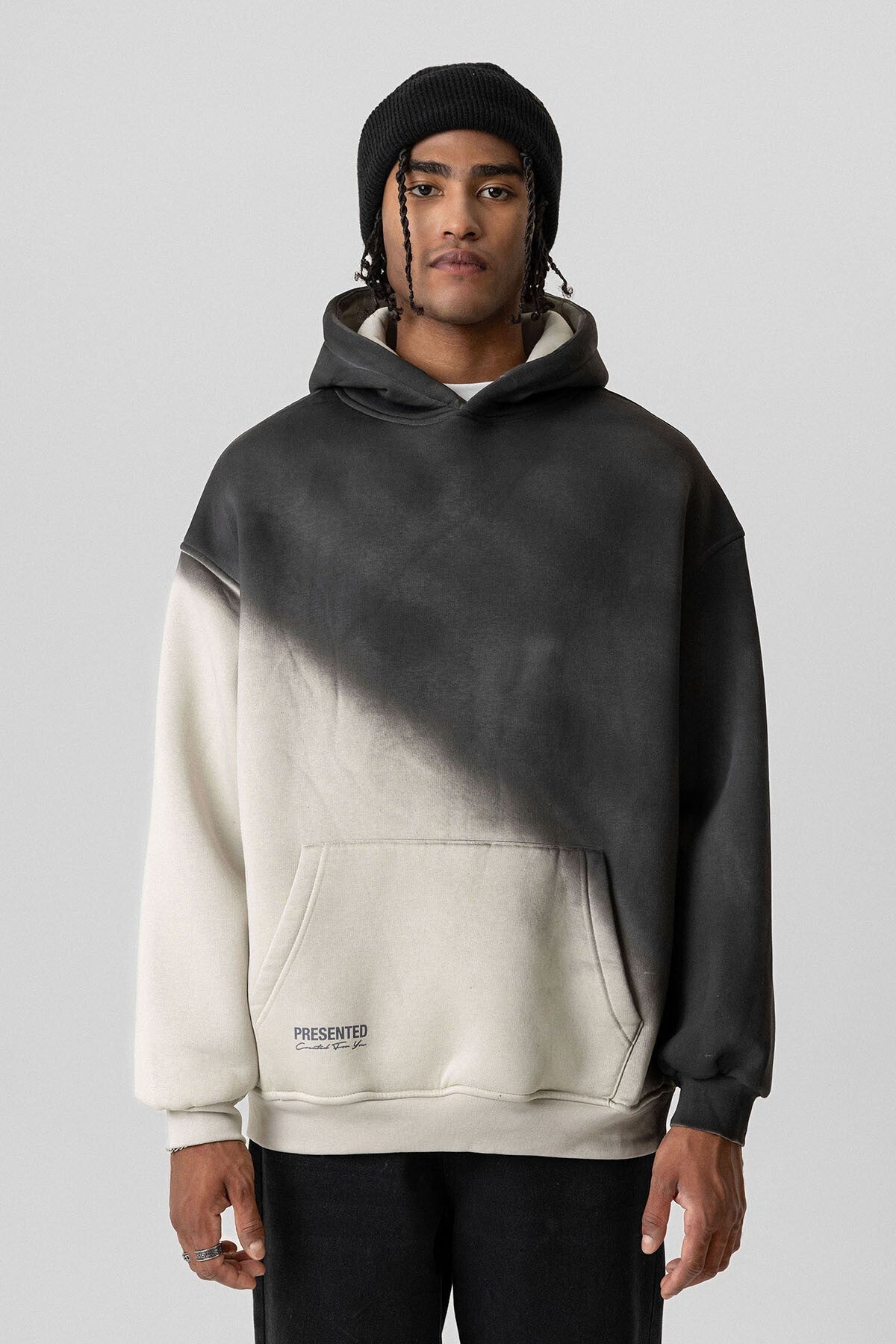 Renk Geçişli Oversize Kapüşonlu Sweatshirt
