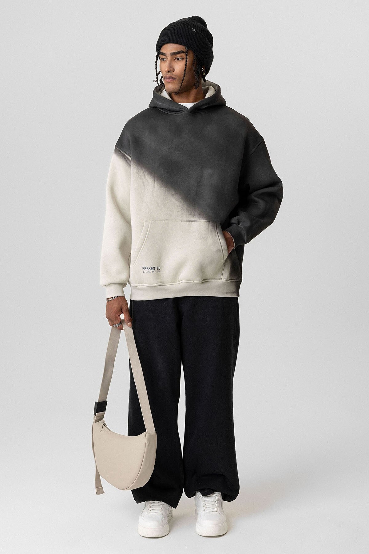 Renk Geçişli Oversize Kapüşonlu Sweatshirt