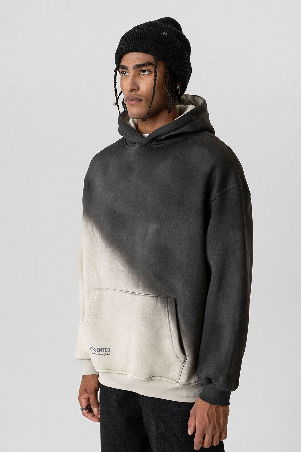 Renk Geçişli Oversize Kapüşonlu Sweatshirt