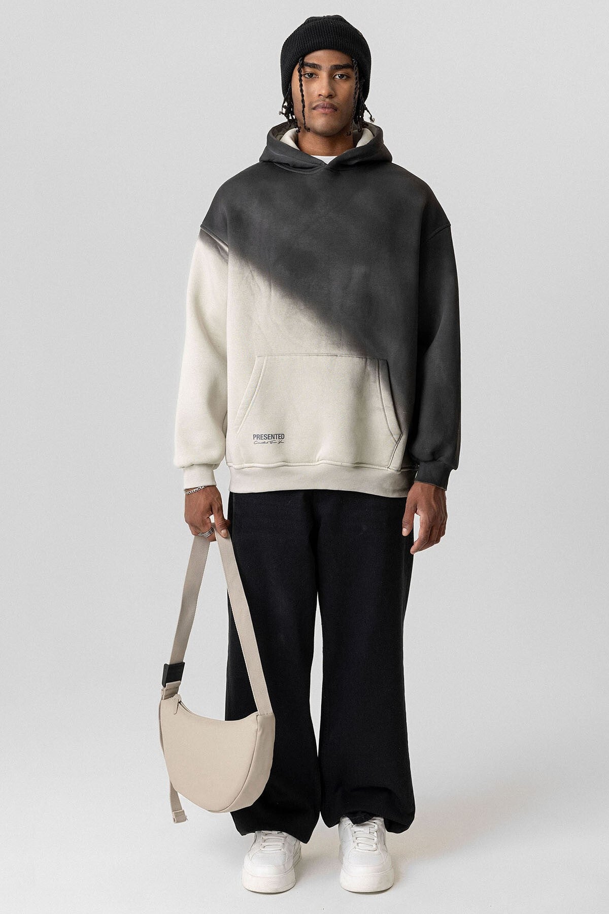 Renk Geçişli Oversize Kapüşonlu Sweatshirt