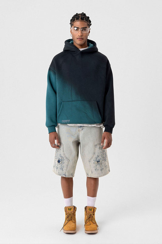 Renk Geçişli Oversize Kapüşonlu Sweatshirt