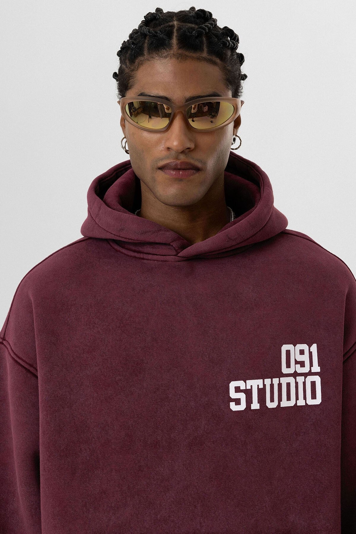 Yıkamalı Çift Kol Detaylı Kapüşonlu Oversize Sweatshirt