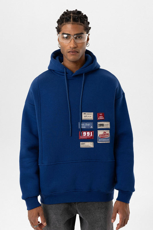 Etiket Detaylı Oversize Sweatshirt