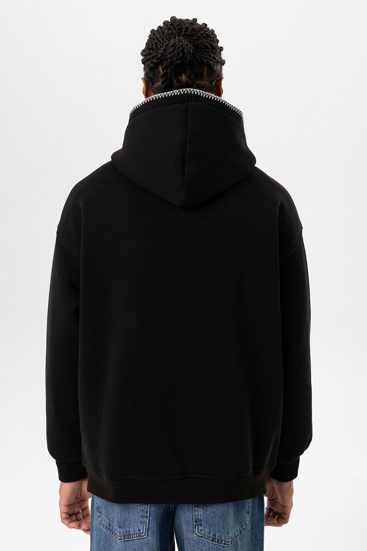 Yazı Detaylı Kapüşonlu Oversize Swaetshırt