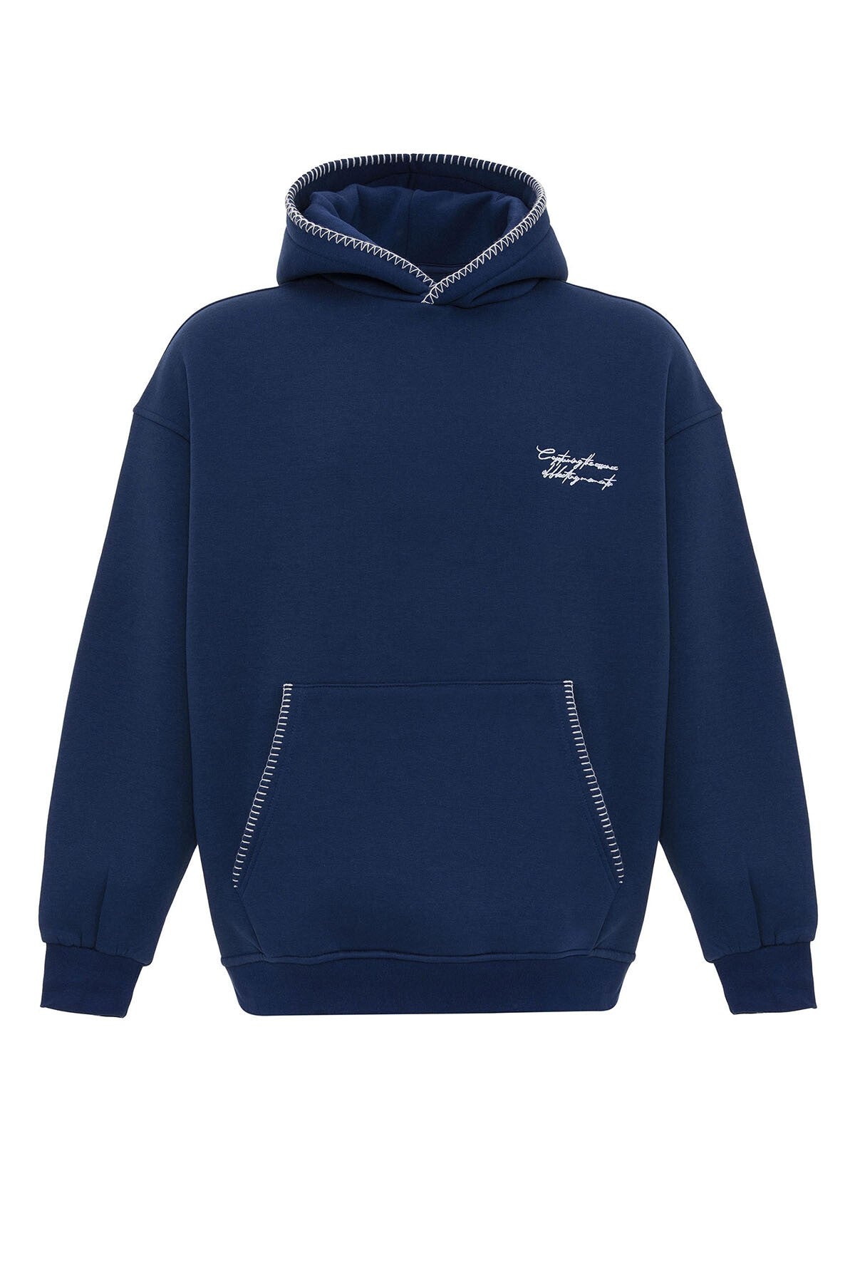 Yazı Detaylı Kapüşonlu Oversize Swaetshırt