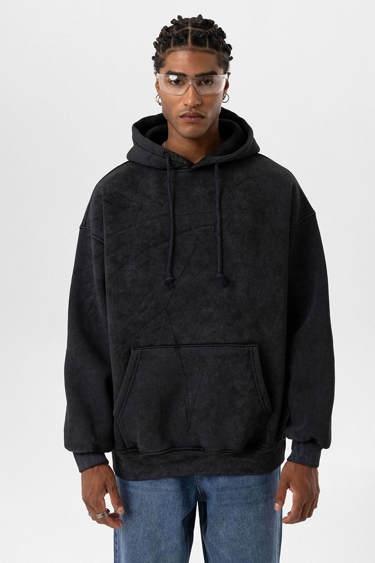 Basic Yıkamalı Oversize Sweatshirt