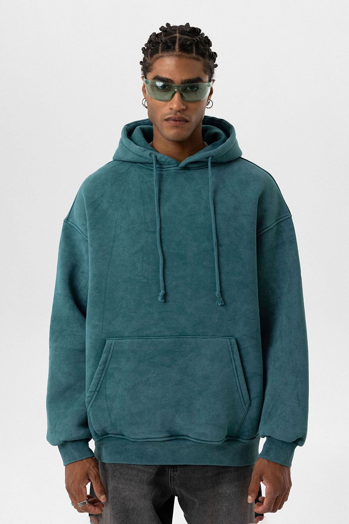 Basic Yıkamalı Oversize Sweatshirt