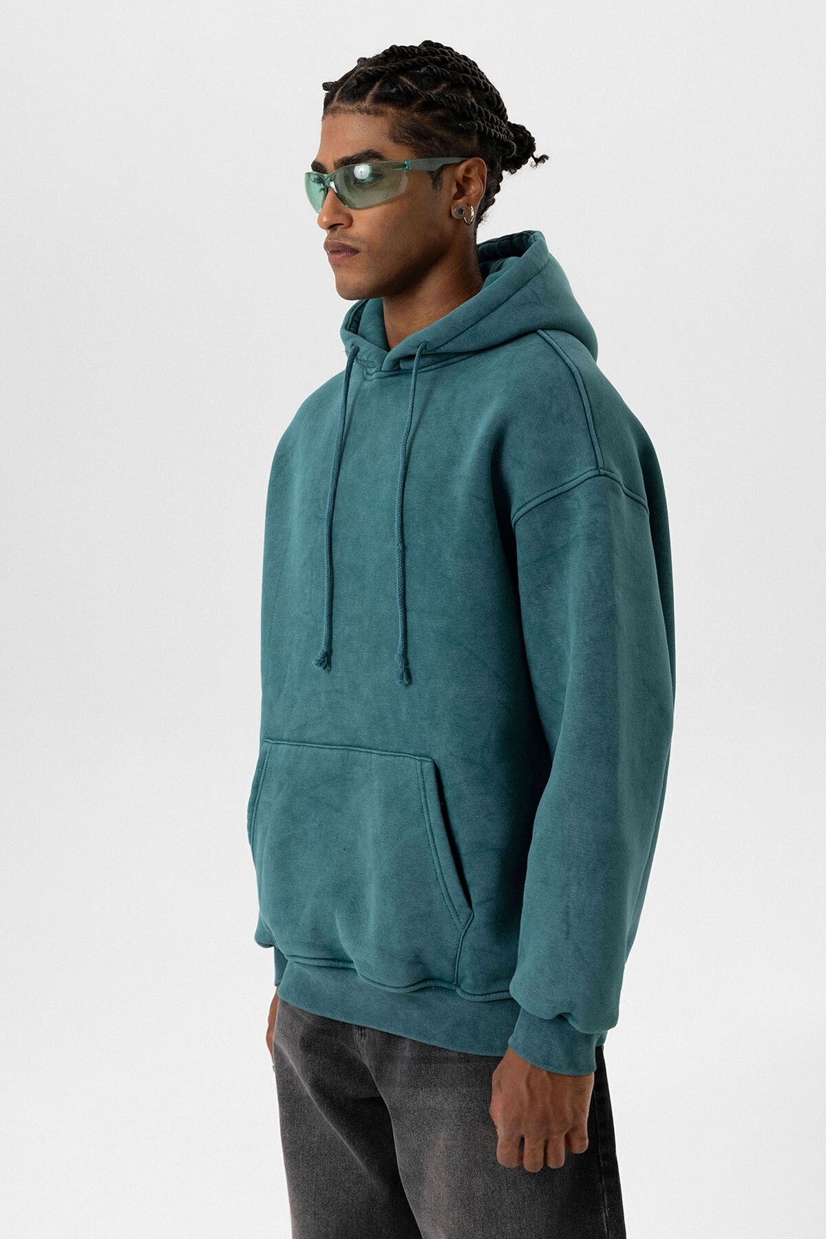 Basic Yıkamalı Oversize Sweatshirt