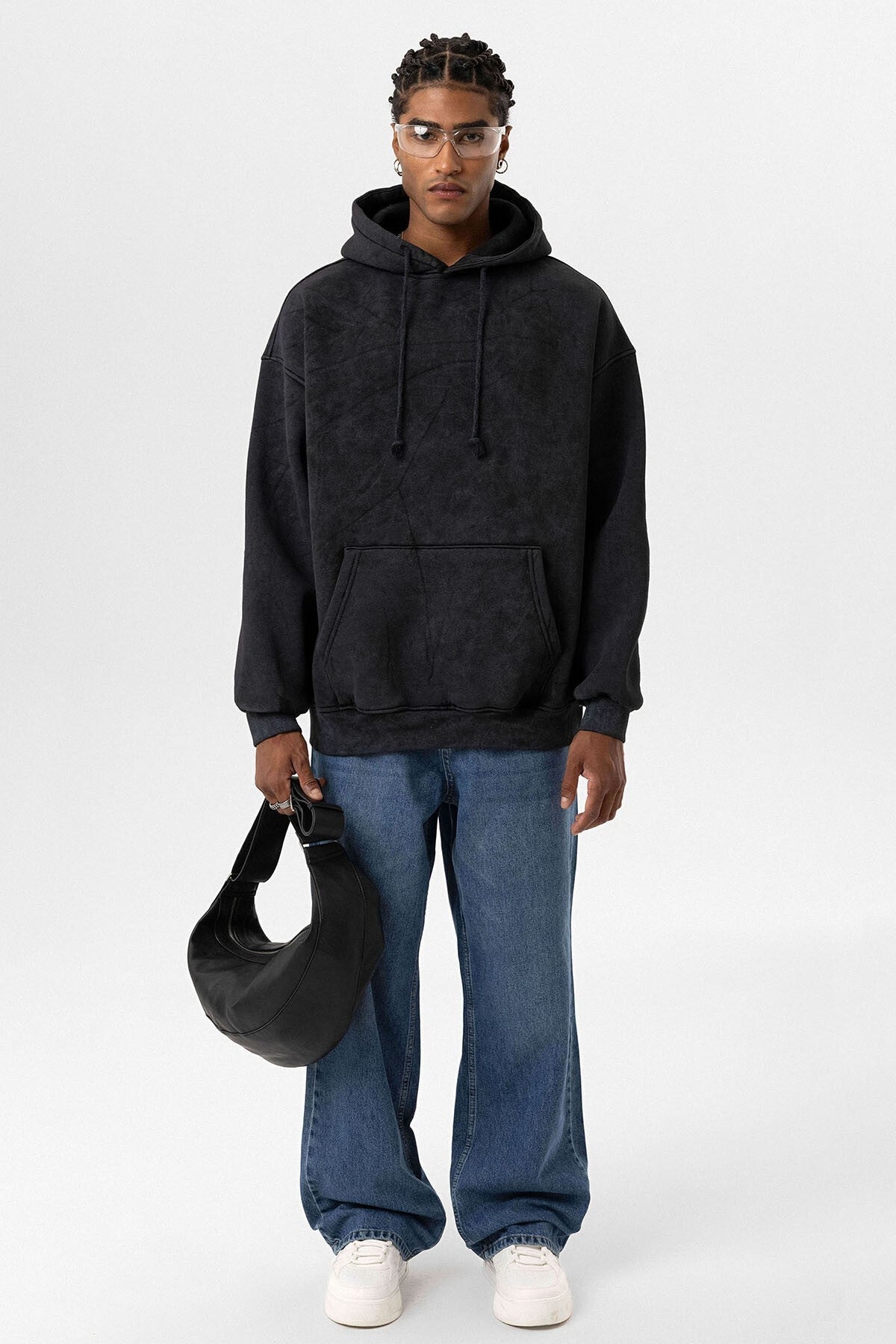 Basic Yıkamalı Oversize Sweatshirt