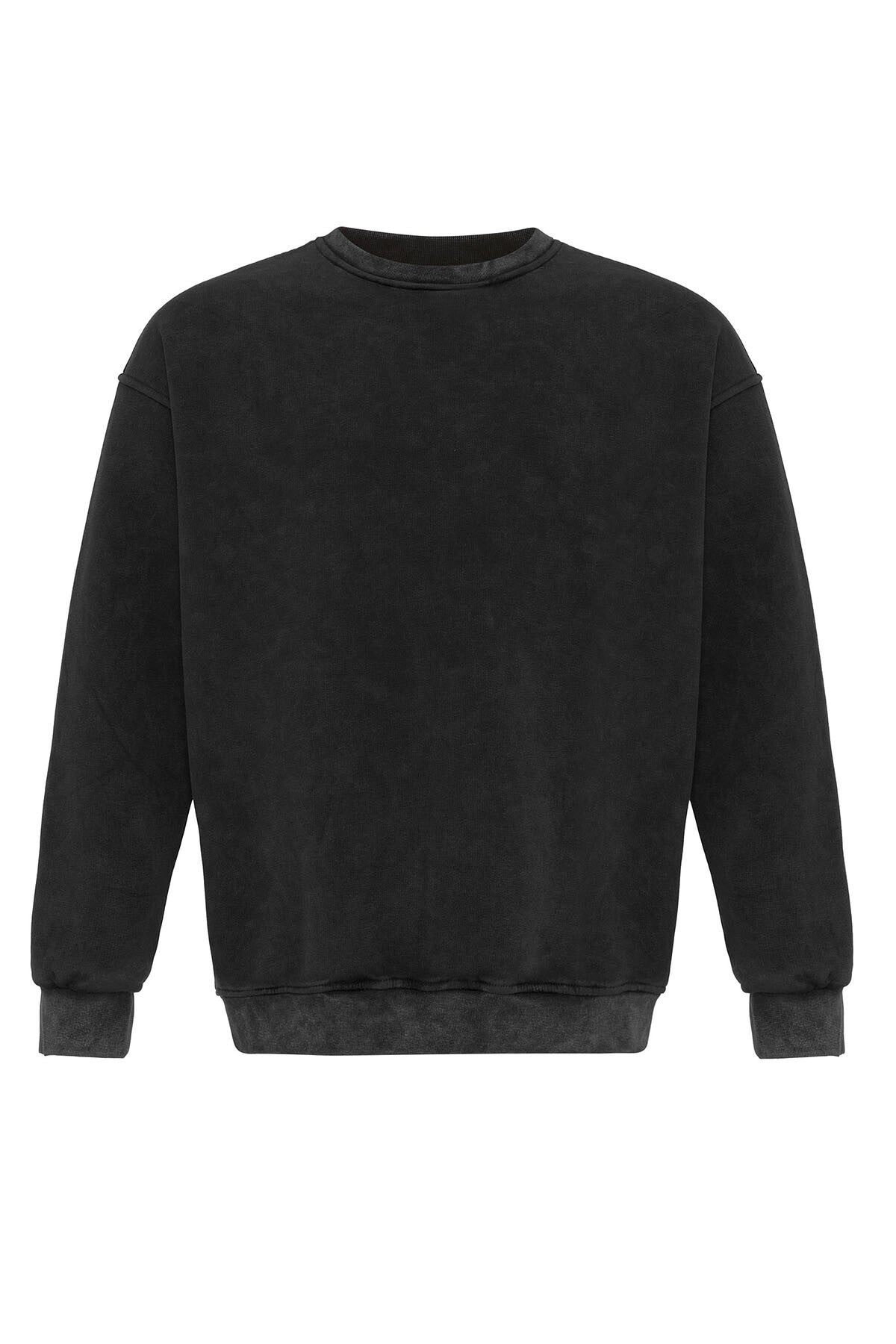 Yıkamalı Basic Oversize Sweatshirt