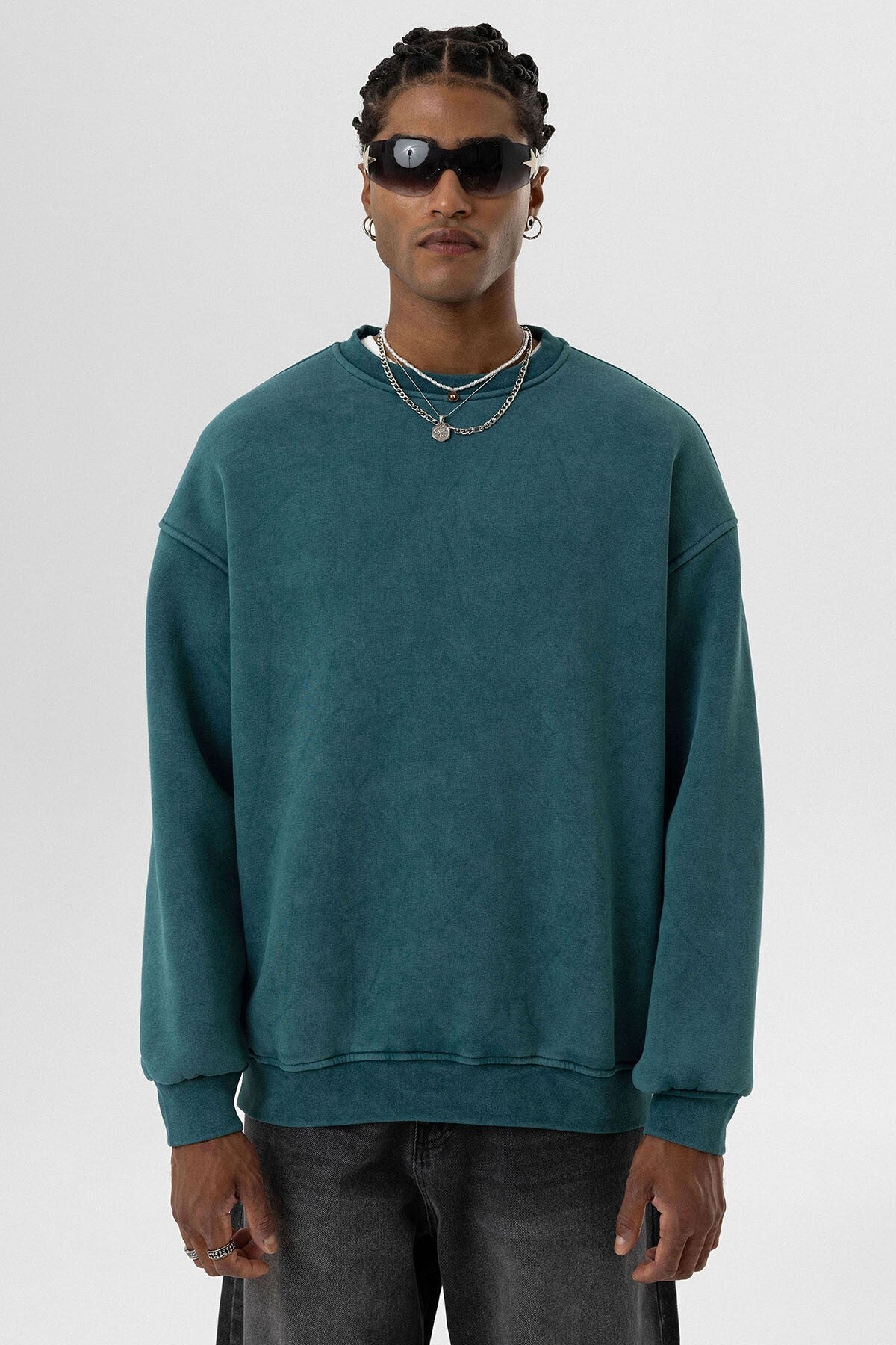 Yıkamalı Basic Oversize Sweatshirt