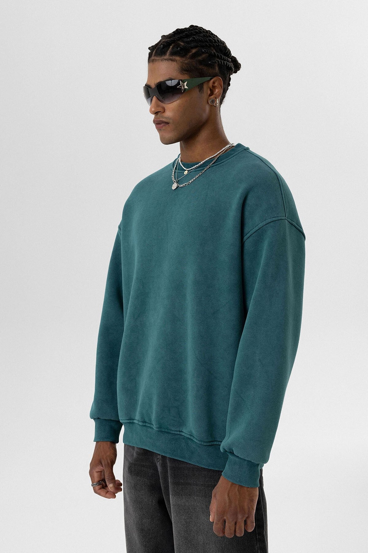 Yıkamalı Basic Oversize Sweatshirt