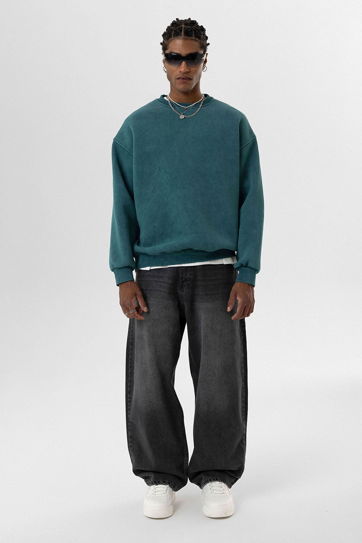 Yıkamalı Basic Oversize Sweatshirt