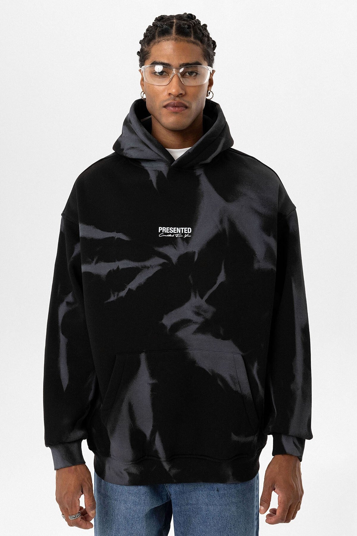 Renk Detaylı Kapüşonlu Oversize Sweatshirt