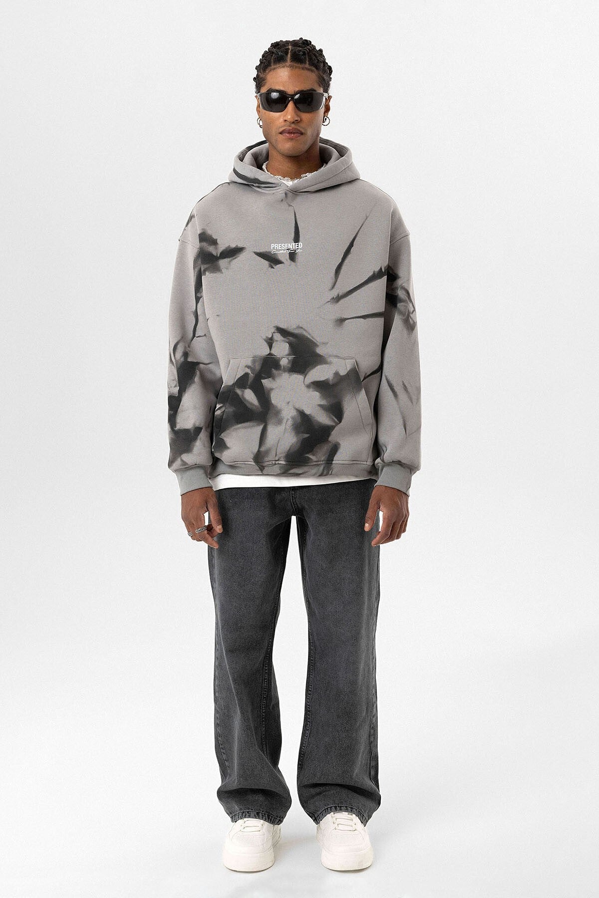 Renk Detaylı Kapüşonlu Oversize Sweatshirt