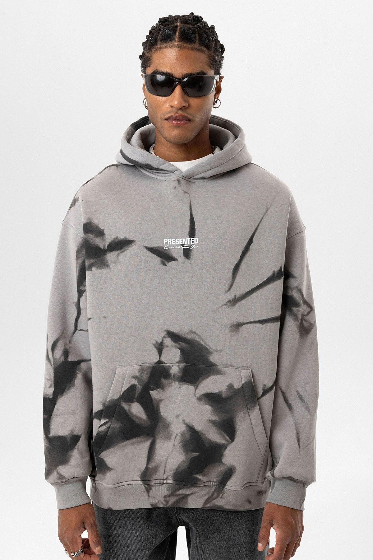 Renk Detaylı Kapüşonlu Oversize Sweatshirt