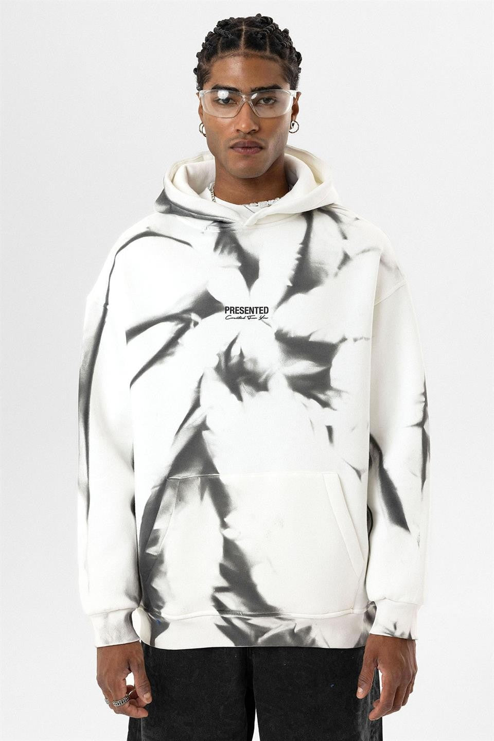 Renk Detaylı Kapüşonlu Oversize Sweatshirt